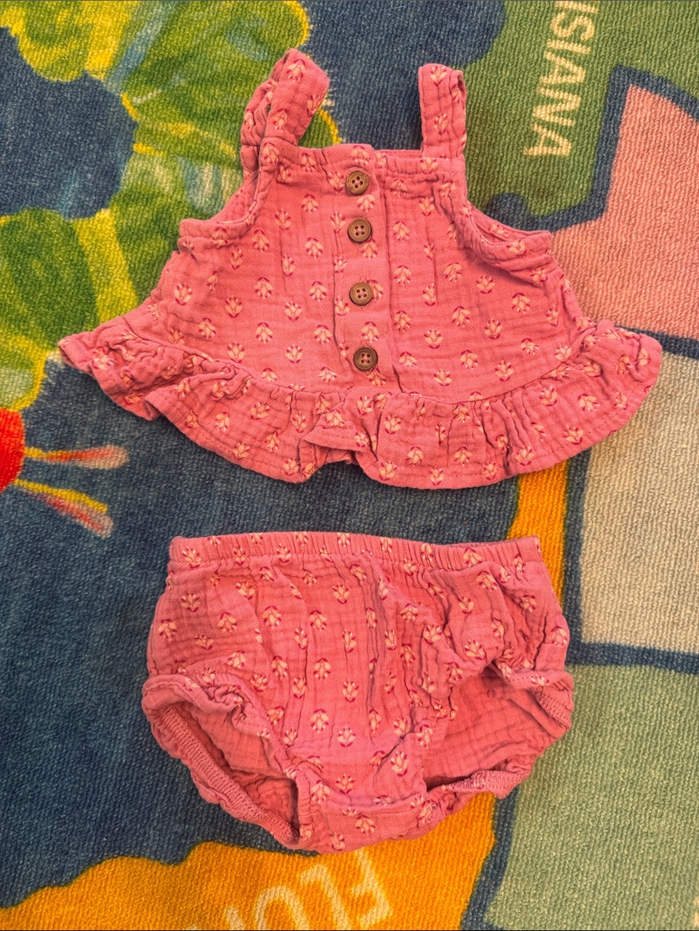 Pink Ruffled Baby Outfit